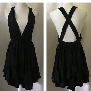 Elizabeth & James Plunge Neck Tiered Dress, X-Back